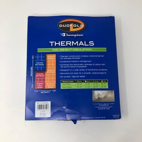 NEW DuoFold by Champion Womens Thermal Shirt M - Picture 4 of 6